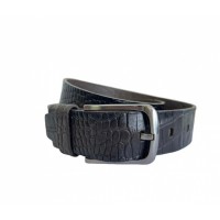 Curea barbati, eleganta pentru costum, din piele naturala, Croco, Negru 3.5cm - CK108N
